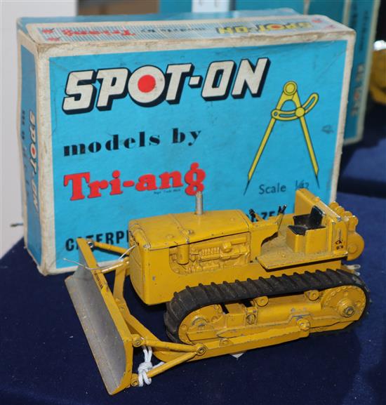 A Tri-Ang spot-on model caterpillar D.9 Bulldozer No.116 boxed length 14.5cm